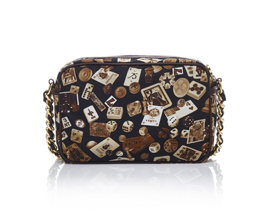 Las Vegas Life is a Game All Brown Bag Crossbody Made in Italy Divo Diva New