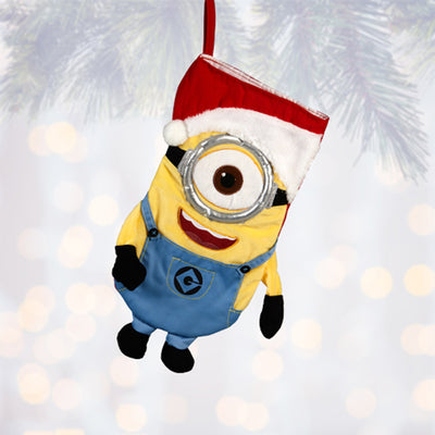 Universal Studios Despicable Me Minion Santa Christmas Stocking New with Tags
