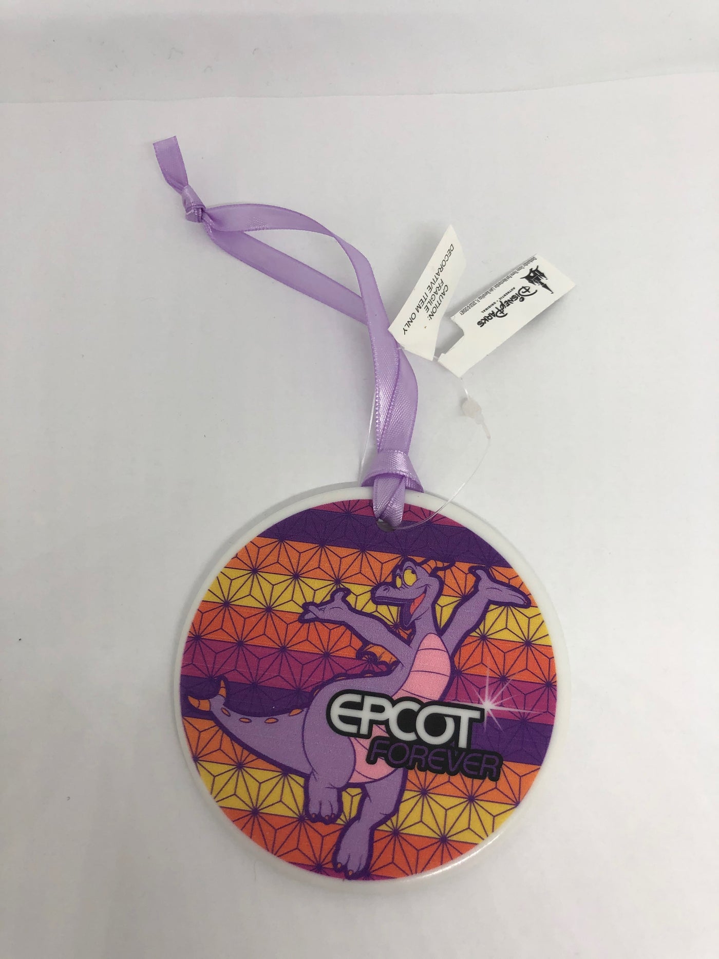 Disney Parks Epcot Forever Figment Resin Disc Christmas Ornament New with Tag