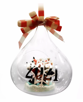 Disney Store Mickey Minnie Mouse Glass Drop Sketchbook Ornament 2021 Christmas