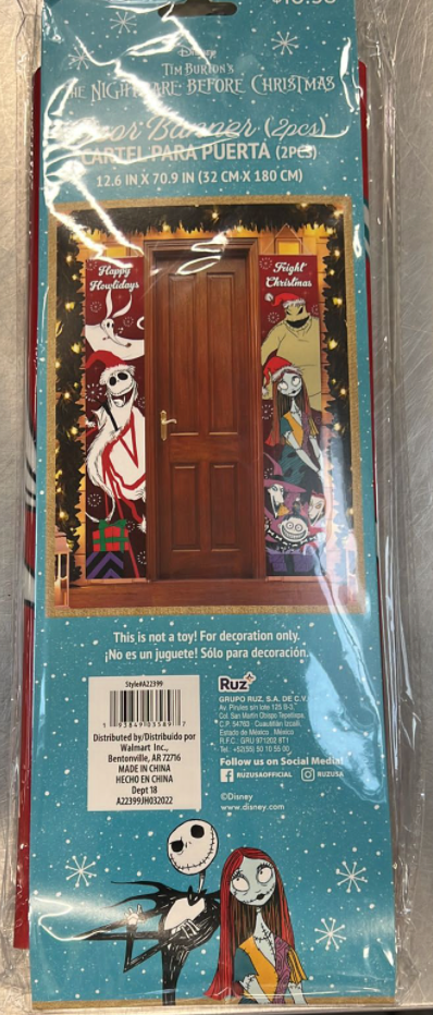 Disney Nightmare Before Christmas Door Banner 2pcs New Sealed