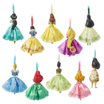Disney Store Princess Sketchbook Ornament Set 10 Pieces Ariel Belle Mulan Aurora