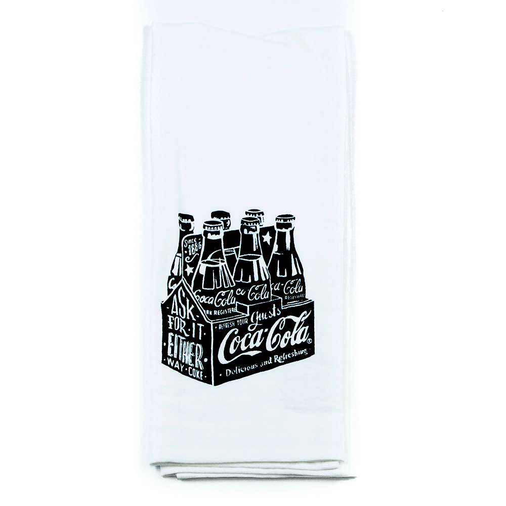 Authentic Coca-Cola Coke Chalk Talk 6 Pack Kitchen Towel New with Tag