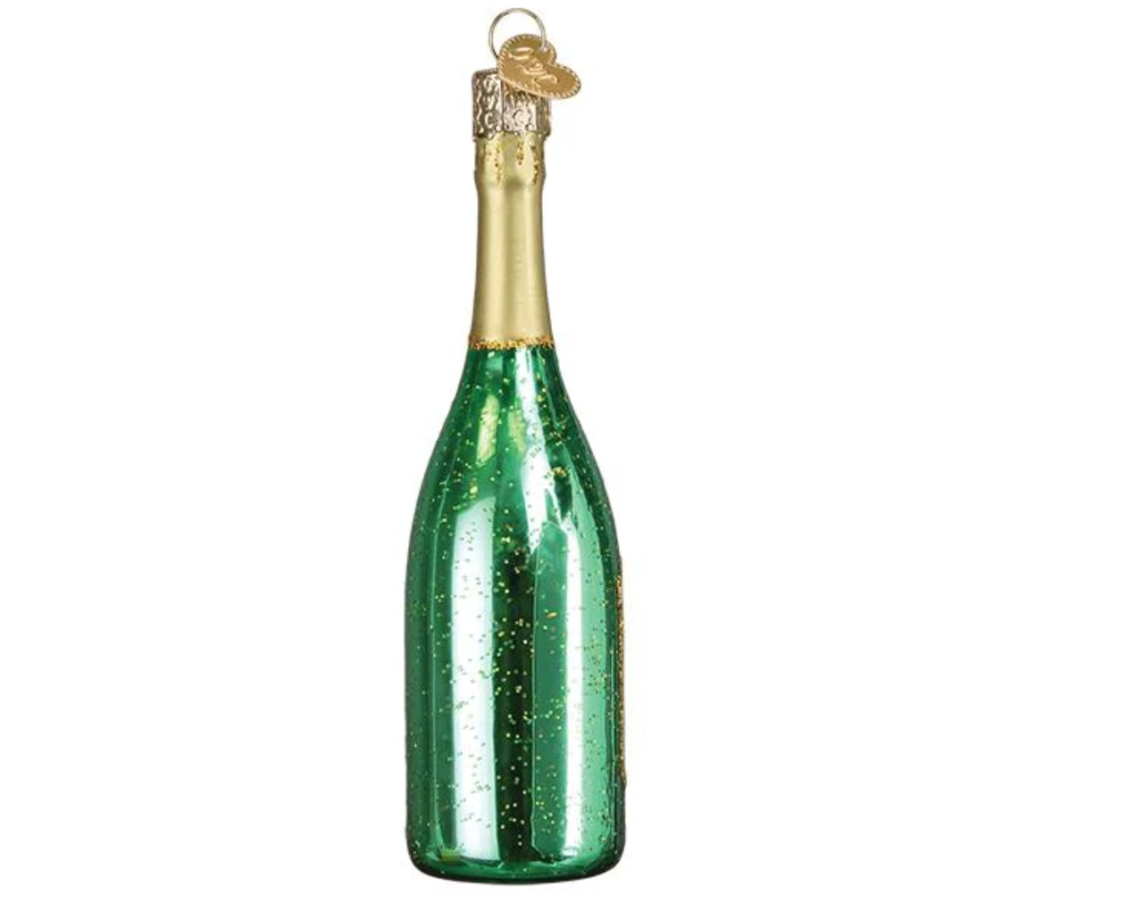 Old World Christmas Champagne Bottle Blown Glass Christmas Ornament New with Box