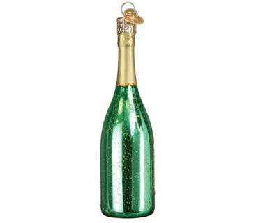 Old World Christmas Champagne Bottle Blown Glass Christmas Ornament New with Box