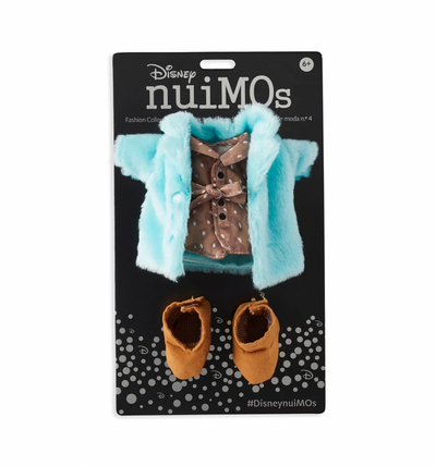 Disney NuiMOs Outfit Print Dress and Blue Faux Fur Coat New with Card