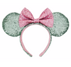 Disney Parks Sugar Rush Minnie Sequined Ear Headband Mint Green Pink New