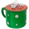 Robert Stanley Green Hot Chocolate Mug Glass Christmas Ornament New with Tag