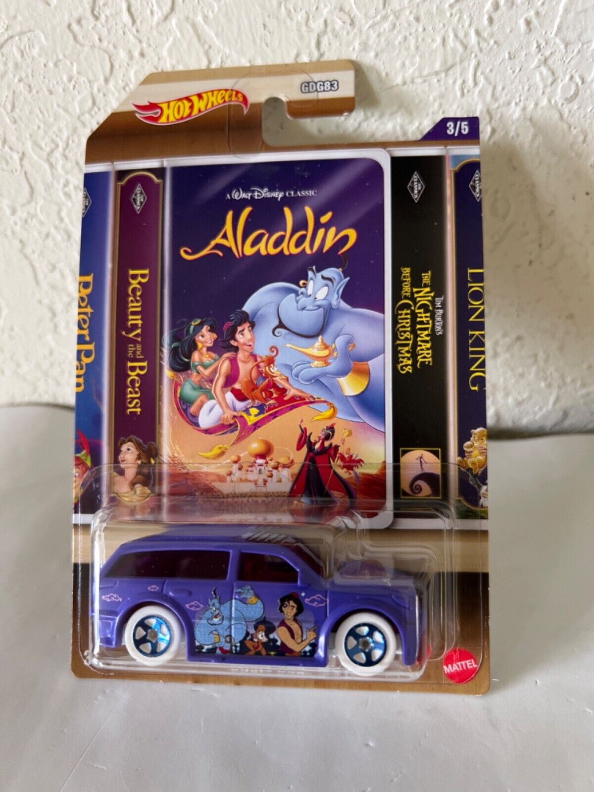 Hot Wheels Lot 4 Vhs Cover Disney Peter Pan Aladdin Beauty & Beast Lion King New