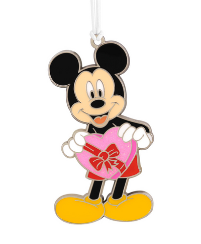 Hallmark Disney Mickey with Heart Metal Ornament New with Card