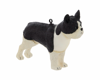 Robert Stanley 2021 Boston Terrier Glass Christmas Ornament New with Tag