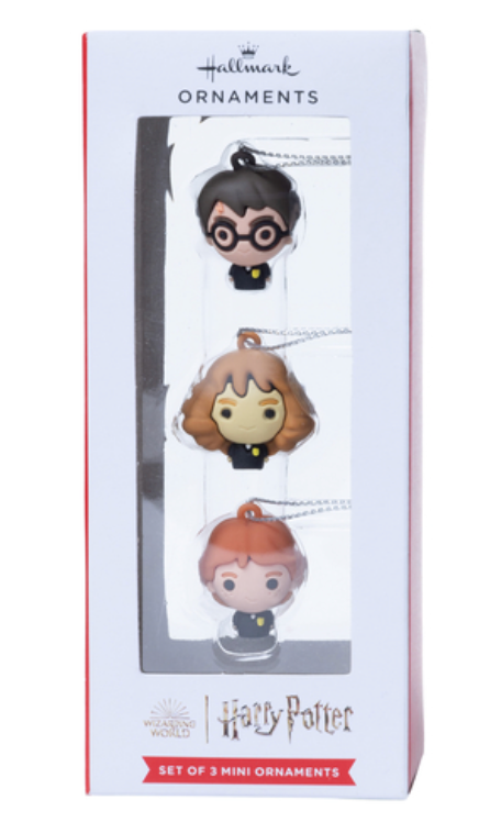 Hallmark Harry Potter Hermione and Ron Miniature Christmas Ornaments Set of 3