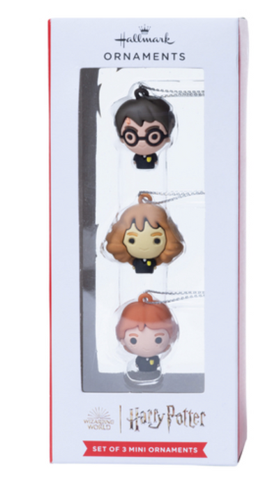 Hallmark Harry Potter Hermione and Ron Miniature Christmas Ornaments Set of 3