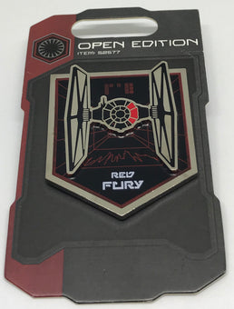 Disney Parks Star Wars Galaxy Edge Tie Fighter Red Fury Pin New Card