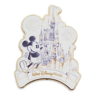 Disney Parks Mickey Mouse and Cinderella Castle Pin New with Card