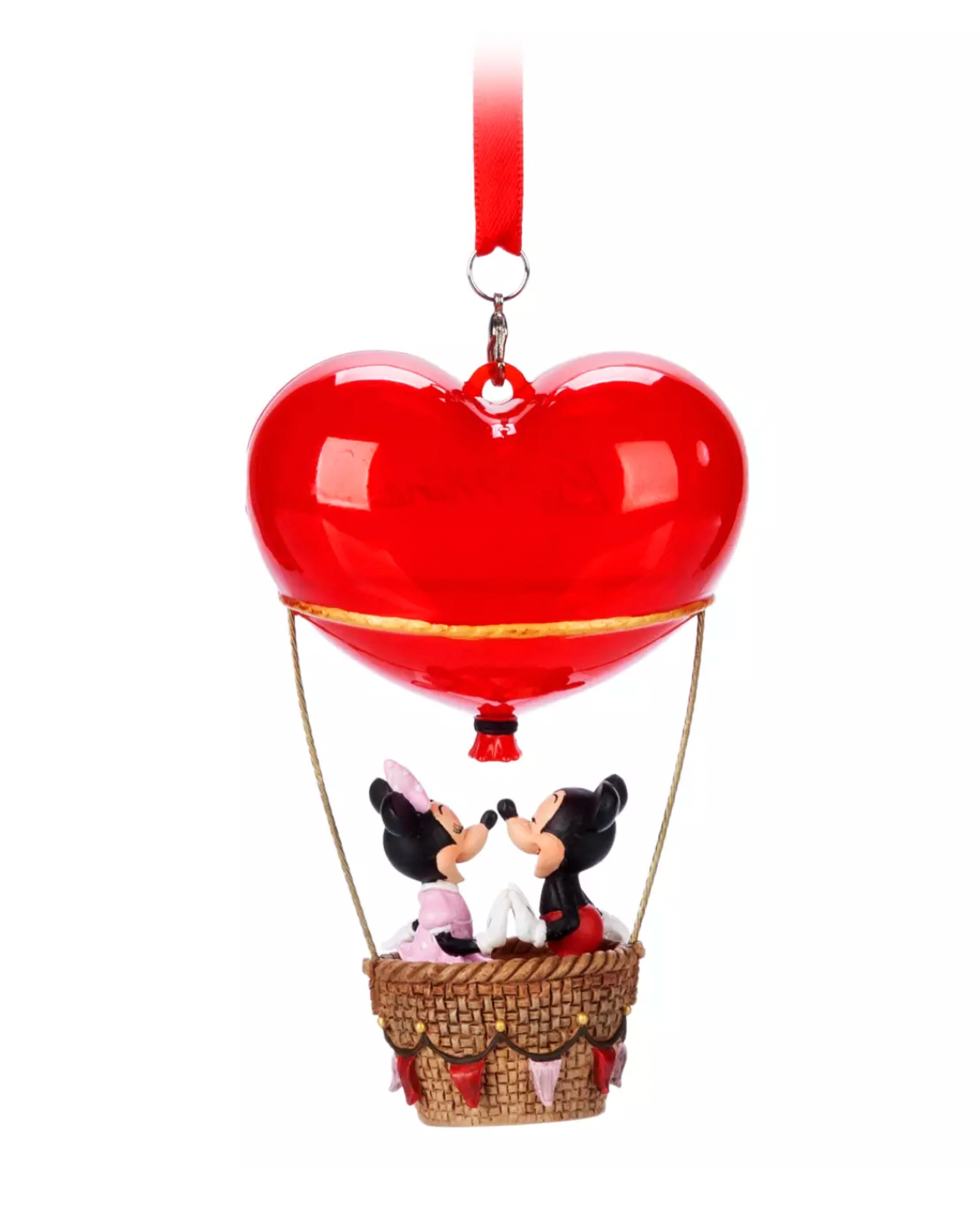 Disney Mickey Minnie Be Mine Heart Shaped Balloon Christmas Ornament New w Tag