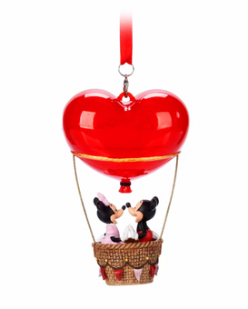 Disney Mickey Minnie Be Mine Heart Shaped Balloon Christmas Ornament New w Tag