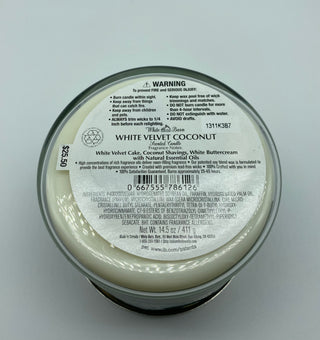 White Barn Bath Body Works White Velvet Coconut 3 Wick Scented Candle New w Lid
