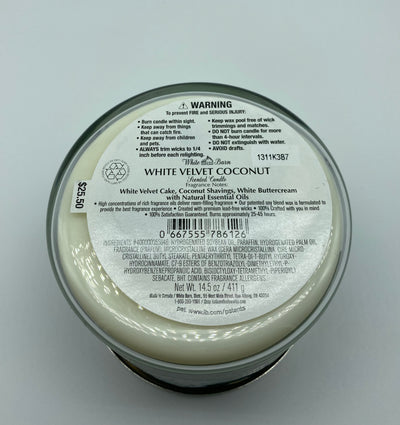 White Barn Bath Body Works White Velvet Coconut 3 Wick Scented Candle New w Lid