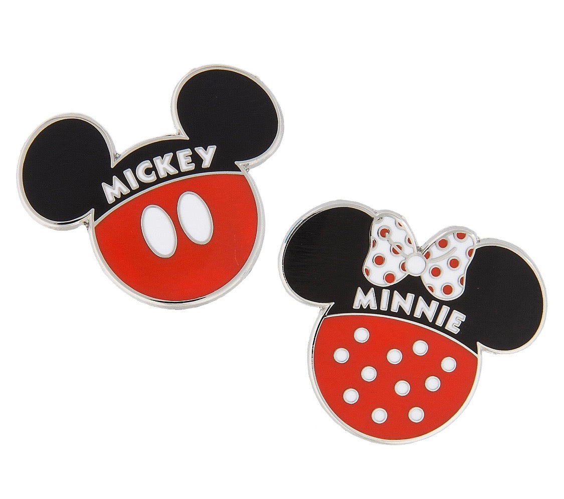 Disney Parks Mickey and Minnie Icon Pin Set New with Card