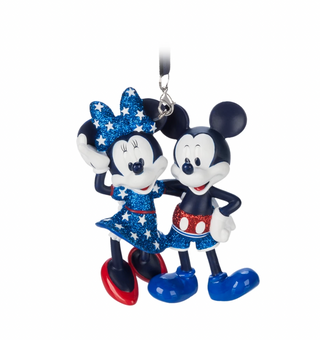 Disney Parks Mickey and Minnie Americana Figural Christmas Ornament New with Tag