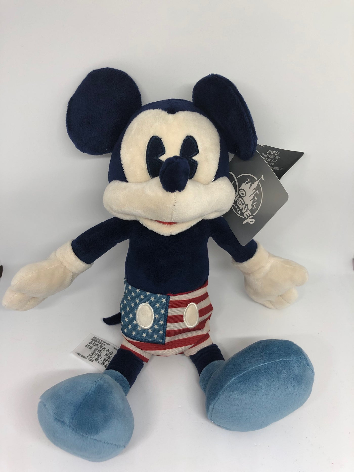 Disney Parks 11inc Mamer Mickey Mouse Americana Plush New with Tags