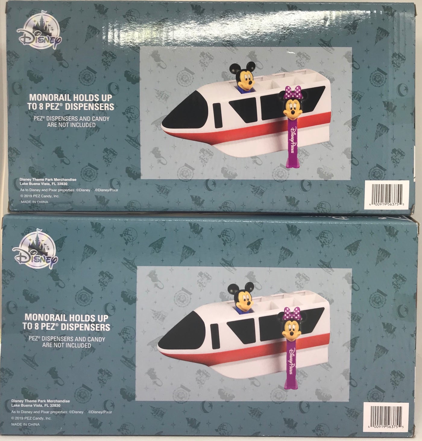 Disney Parks Blue and Red Monorail Pez Candy Dispenser Holder New with Box