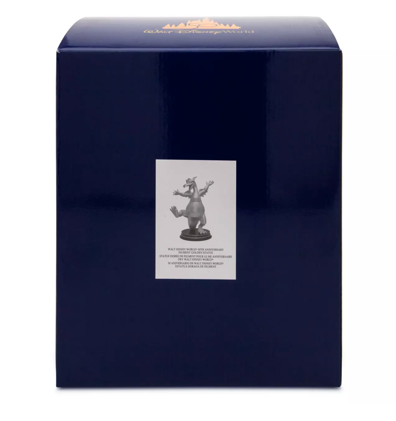 Disney Parks WDW 50th Celebration Epcot Figment Golden Statue New with Box