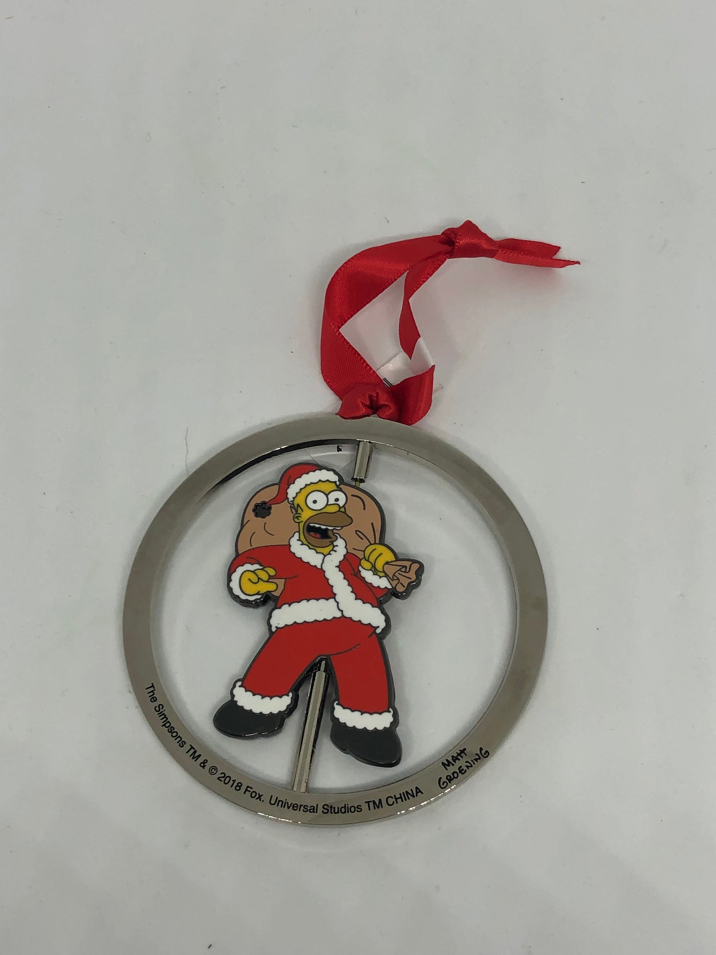 Universal Studios The Simpsons Homer Santa Spinner Metal Ornament New with Tag