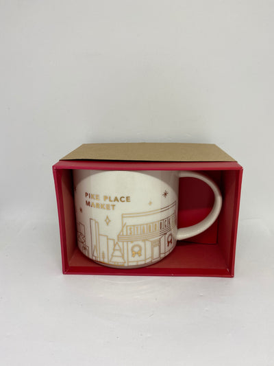 Starbucks You Are Here Holiday Pike Place Market Seattle Coffee Mug New With Box