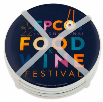 Disney EPCOT Food & Wine 2022 Wine Your Way Around the World Coaster Set New