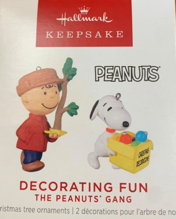 Hallmark 2022 Mini Peanuts Gang Decorating Fun Christmas Ornament New With Box