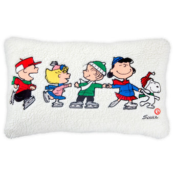 Hallmark Peanuts Gang Ice Skating Light-Up Throw Pillow Charlie Brown Snoopy New