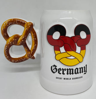 Disney Parks Epcot Germany Mickey Pretzel Ceramic Coffee Mug New