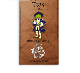 Disney D23 Kermit Muppet Treasure Island 25th Limited Edition Pin New with Card