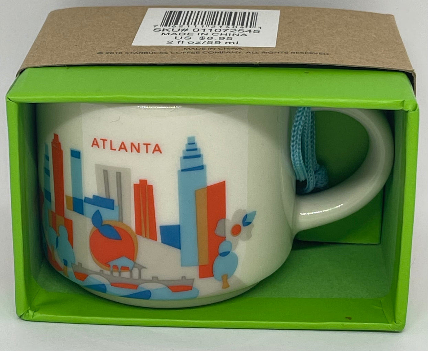 Starbucks Coffee You Are Here Atlanta Georgia Ceramic Mug Ornament New with Box