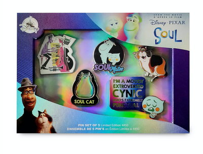 Disney Soul Joe and Mr. Mittens and 22 Limited Edition Pin Set New with Box