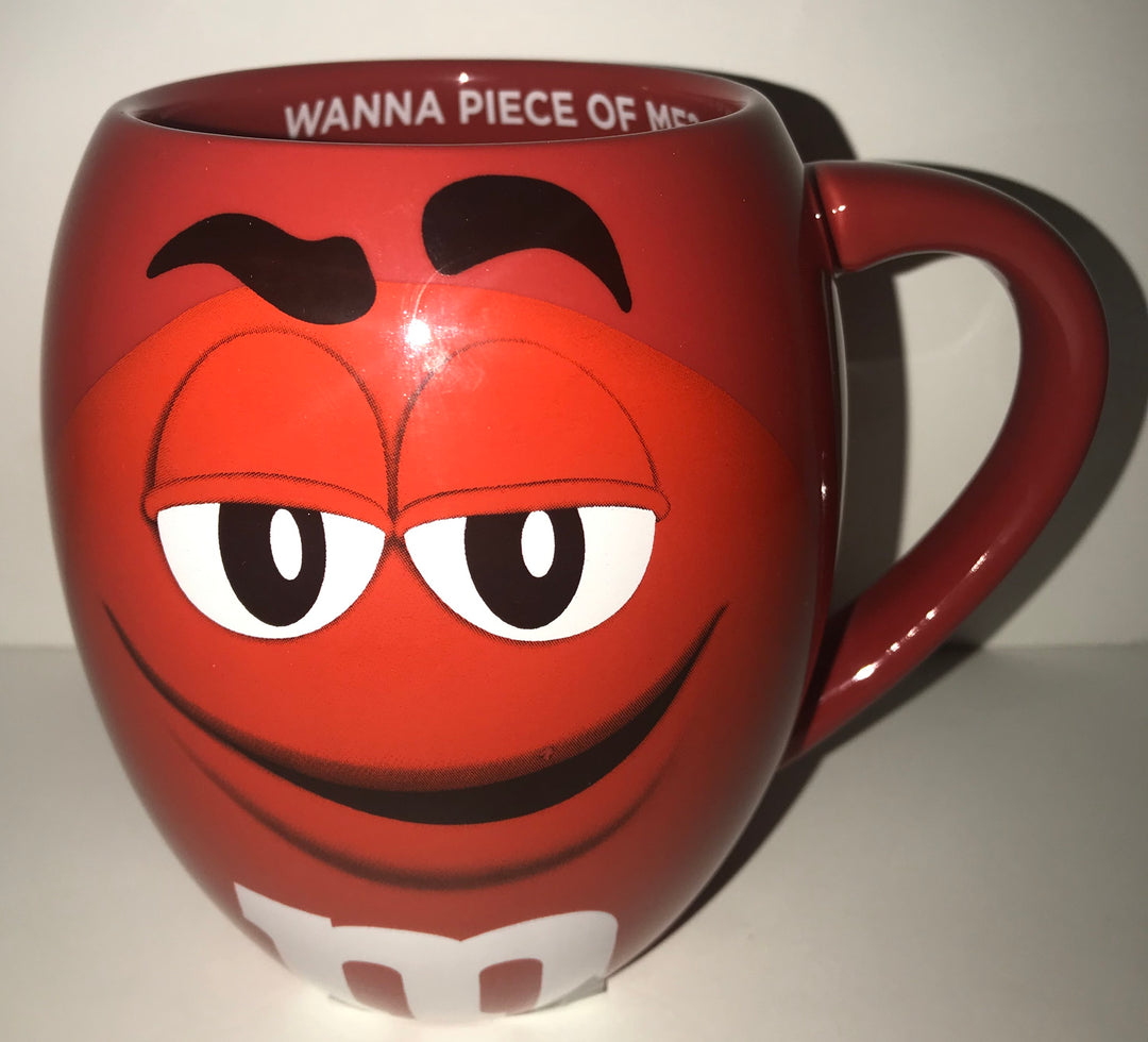 M&M's World Red Character Barrel Wanna Piece of Me? Mug New – I