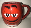 M&M's World Red Character Barrel Wanna Piece of Me? Mug New