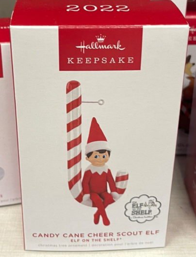 Hallmark 2022 Elf on the Shelf Candy Cane Cheer Scout Christmas Ornament Nw Box