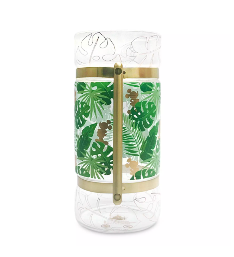 Disney Parks Mickey SilhouetteTropical Glass Pitcher New