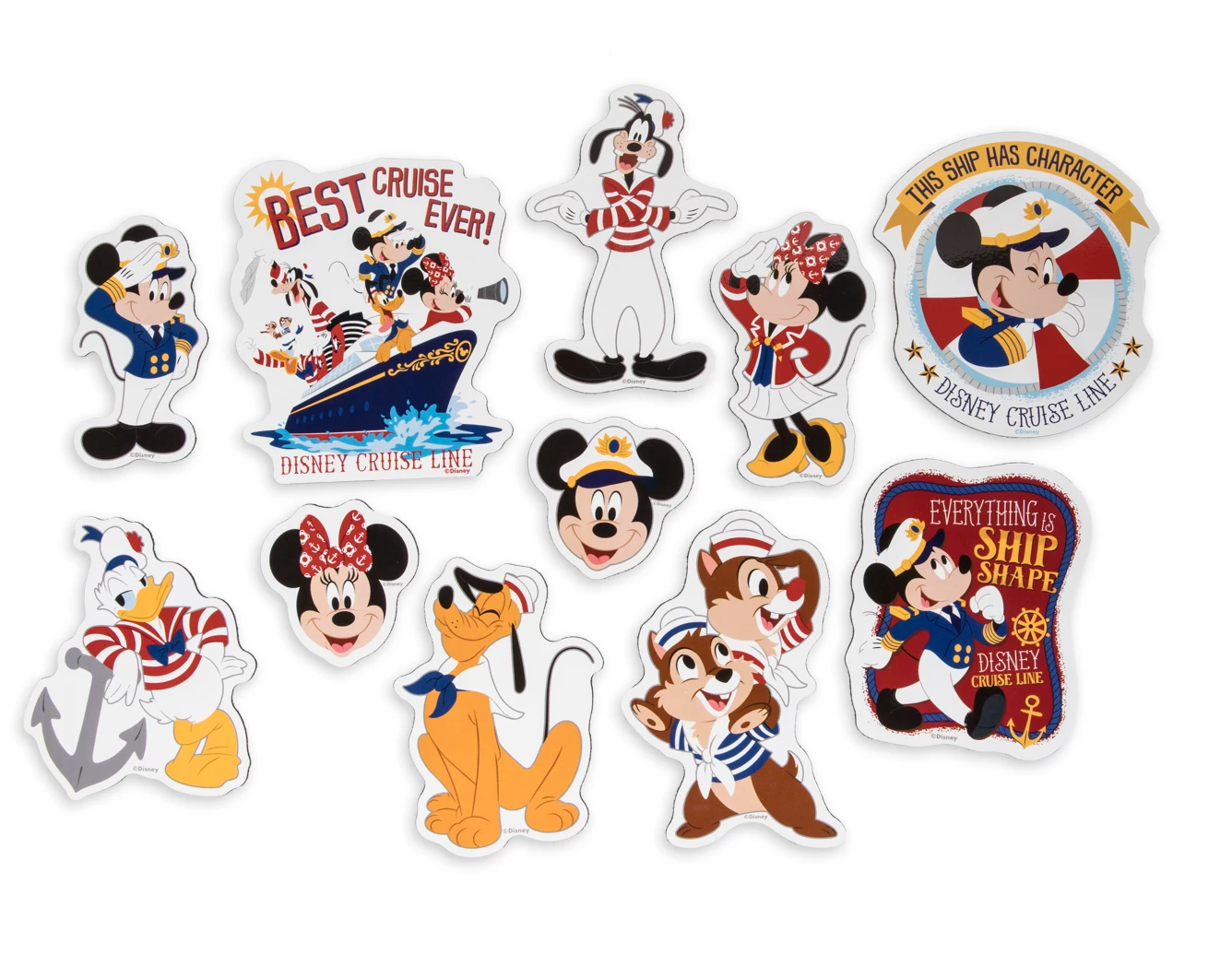Disney Cruise Line Captain Mickey and Crew Stateroom Door Magnet Set New Sealed