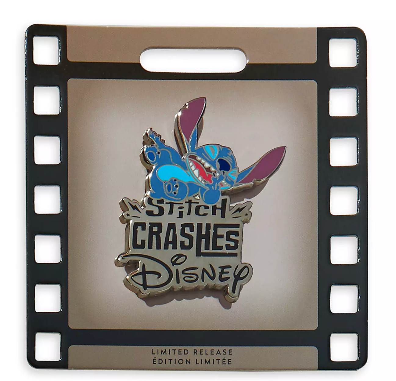 Disney Stitch Crashes Pin Holder with Pin Limited Release New