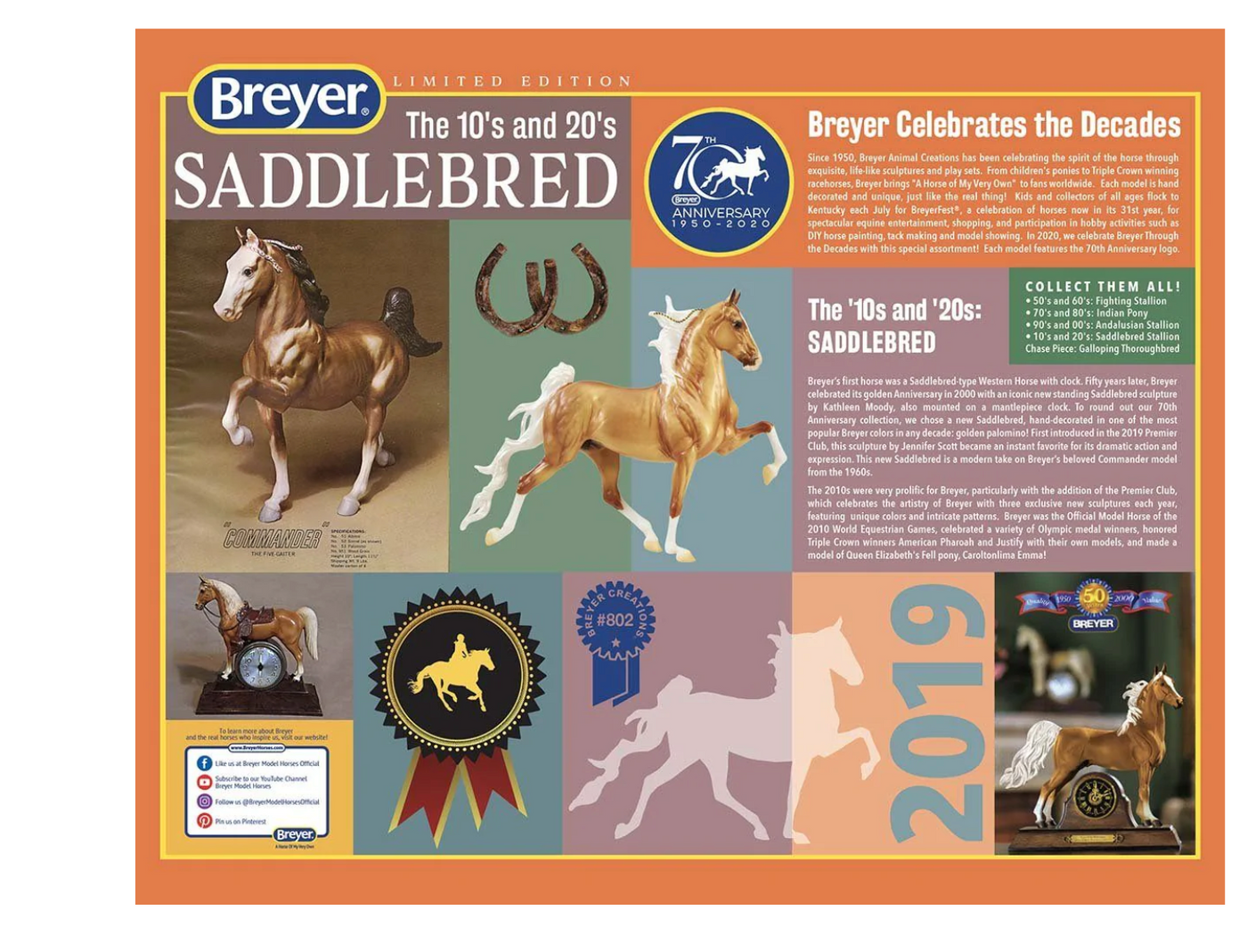 Breyer Horses 10s 20s Saddlebred 70th Anniversary Model Limited Edition New Box
