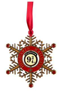 Universal Studios Harry Potter Platform 9 3/4 Snowflake Spinner Ornament New