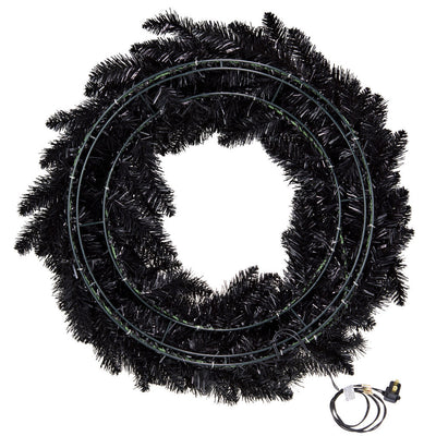 Hallmark Star Galaxy Black Wreath With Lights 30inc New with Tag