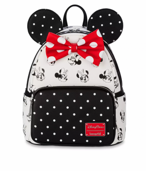 Disney Parks Minnie Black and Red Polka Dot Mini Backpack New with Tag