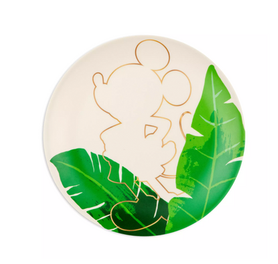 Disney Parks Mickey SilhouetteTropical Set of 4 Plates New with Tag