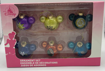 Disney Princess Ball Ornament Set Pocahontas Mulan Tiana Rapunzel Merida Moana