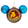Disney Parks Mickey Icon Glass Ornament with Winnie the Pooh Owl New with Tag
